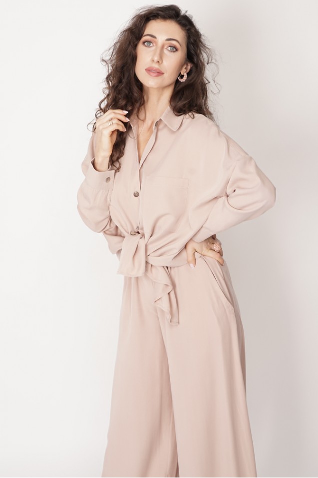 copy of Wide-leg tencel trousers