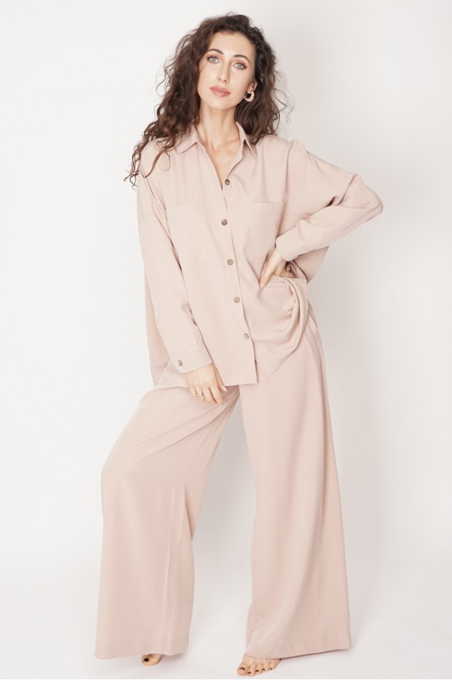 copy of Wide-leg tencel trousers