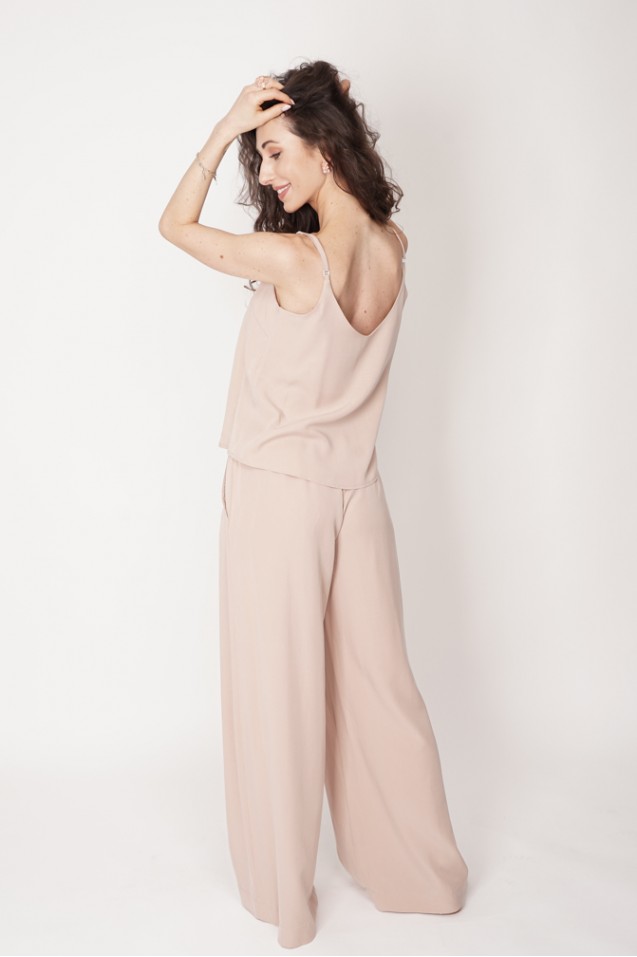 copy of Wide-leg tencel trousers