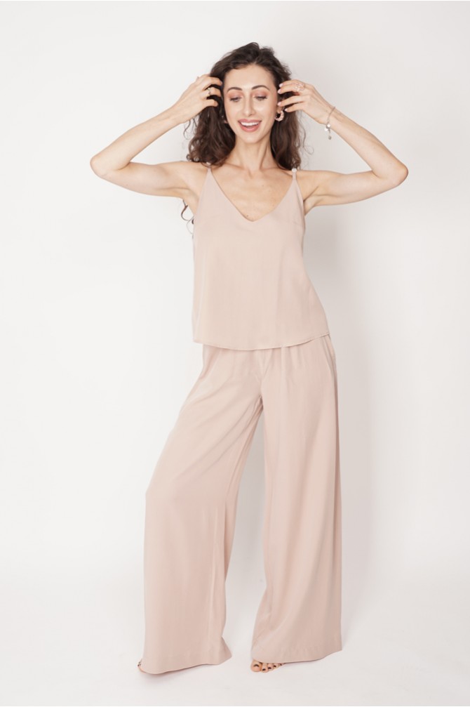 copy of Wide-leg tencel trousers
