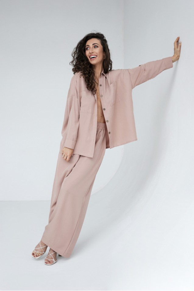 copy of Wide-leg tencel trousers