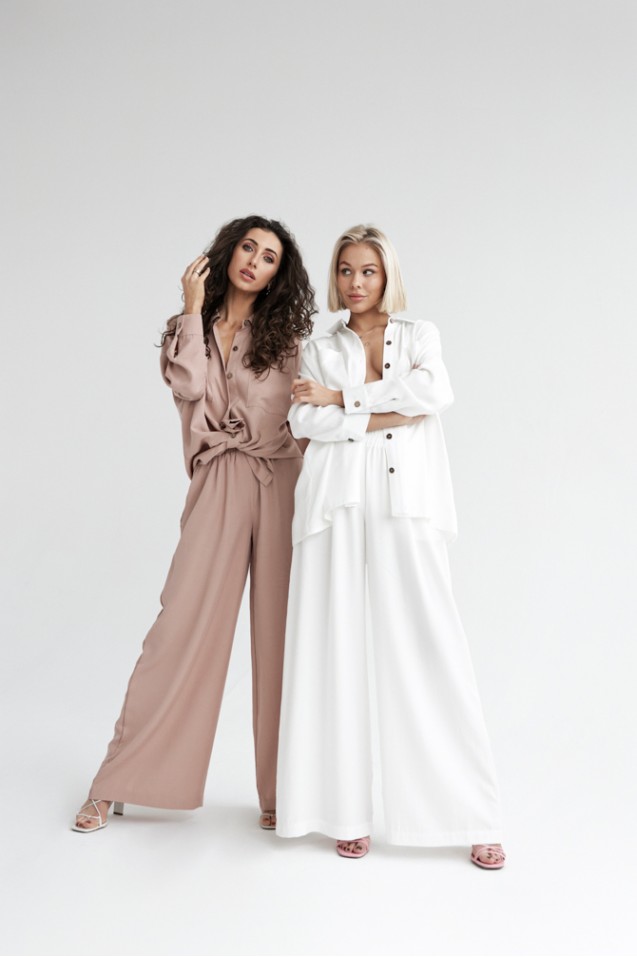 copy of Wide-leg tencel trousers
