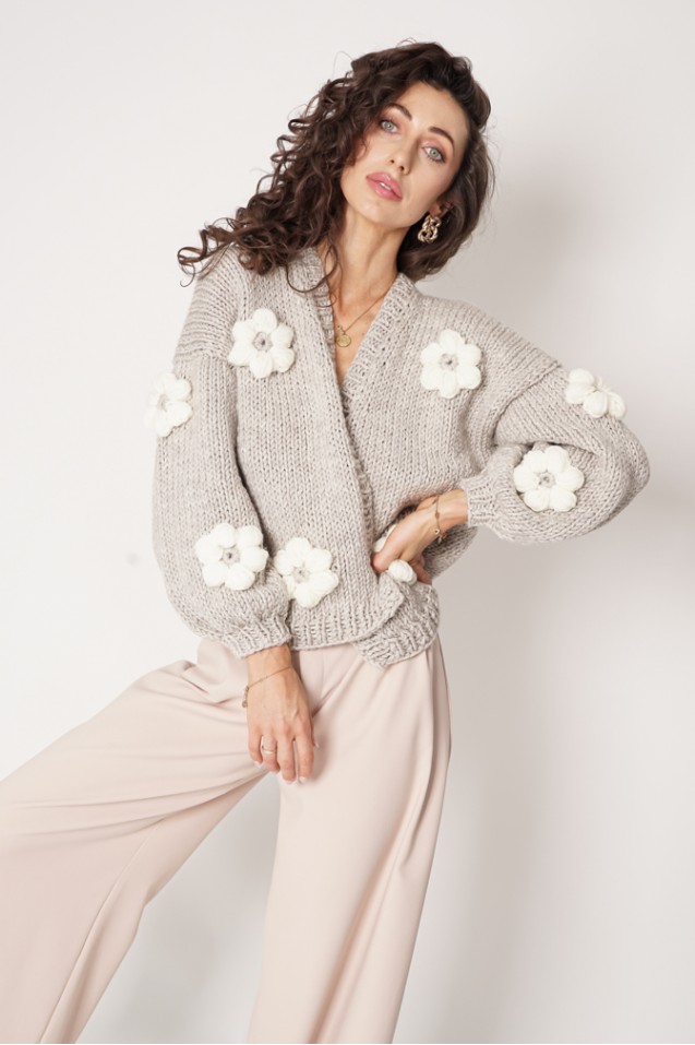 HAND MADE Flower Sweater