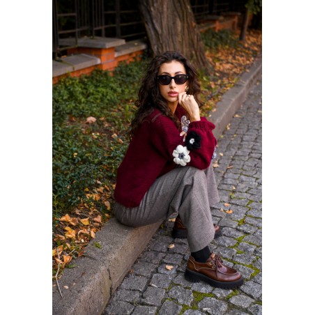 Sweter Hand Made Flower 