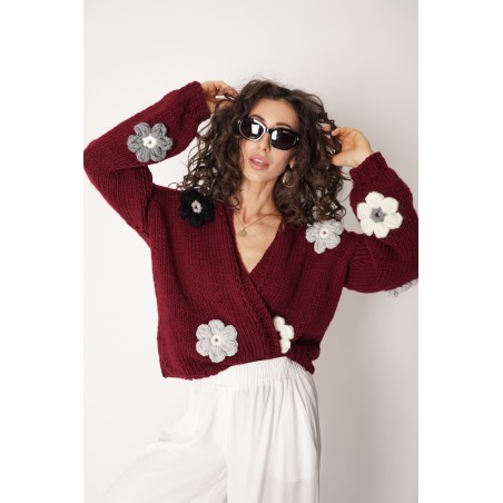 Sweter Hand Made Flower 