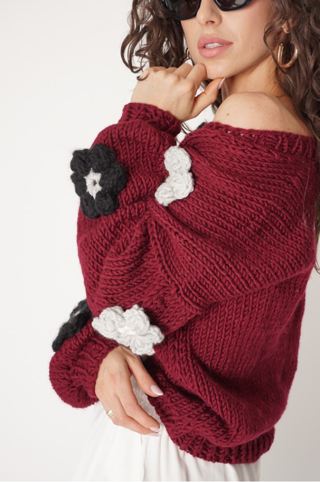 Hand Made Flower Sweater