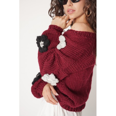 Sweter Hand Made Flower 