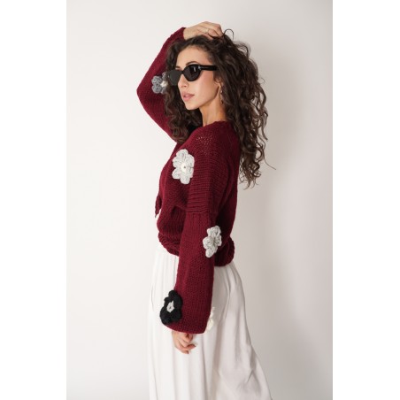 Sweter Hand Made Flower 