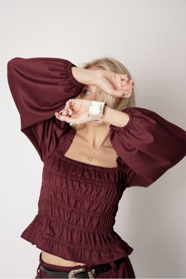Vintage Blouse with frowning