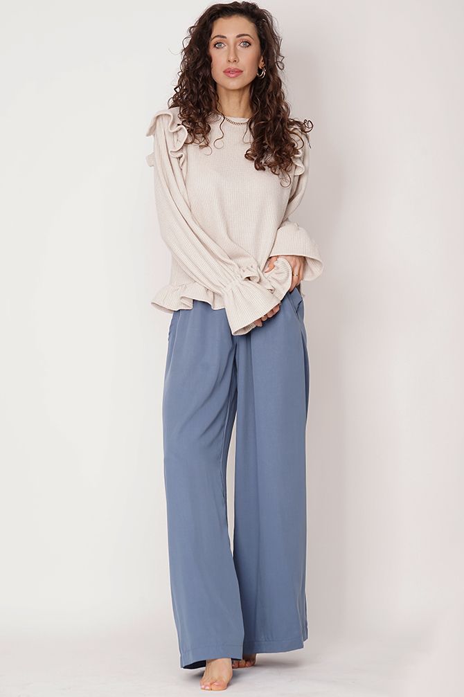 Sweter z falbankami Edith