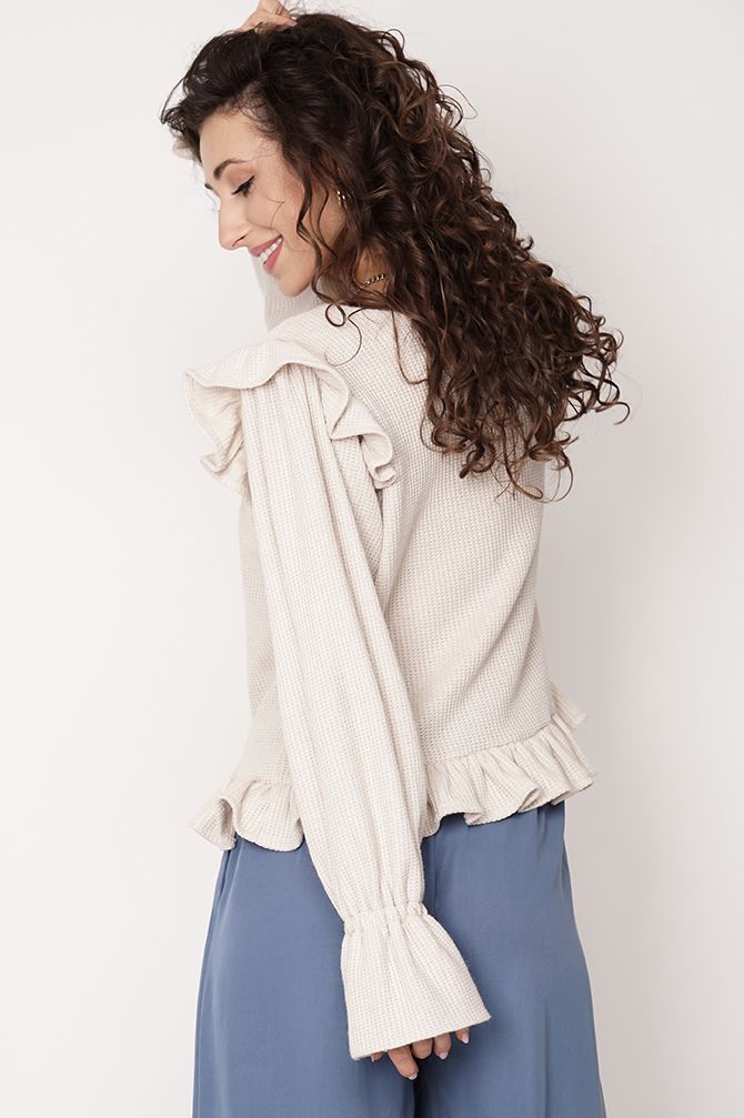 Sweter z falbankami Edith