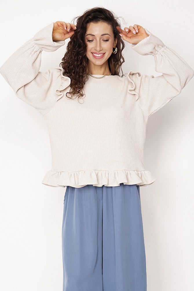 Sweter z falbankami Edith