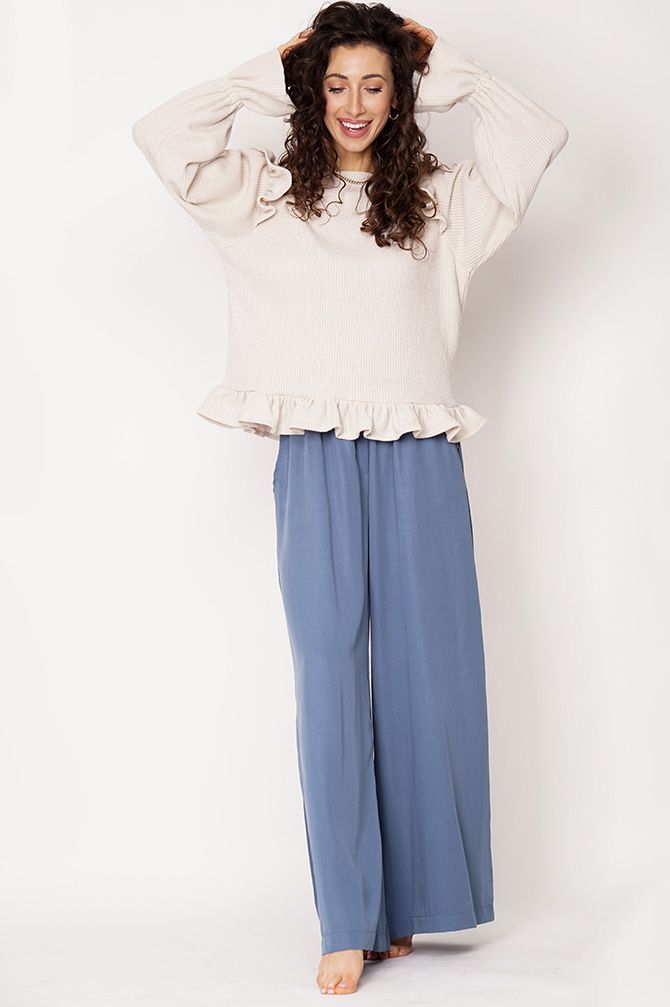 Sweter z falbankami Edith