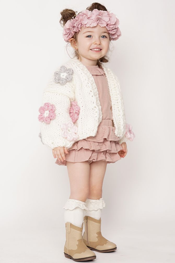 Sweter Hand Made Flower PETIT