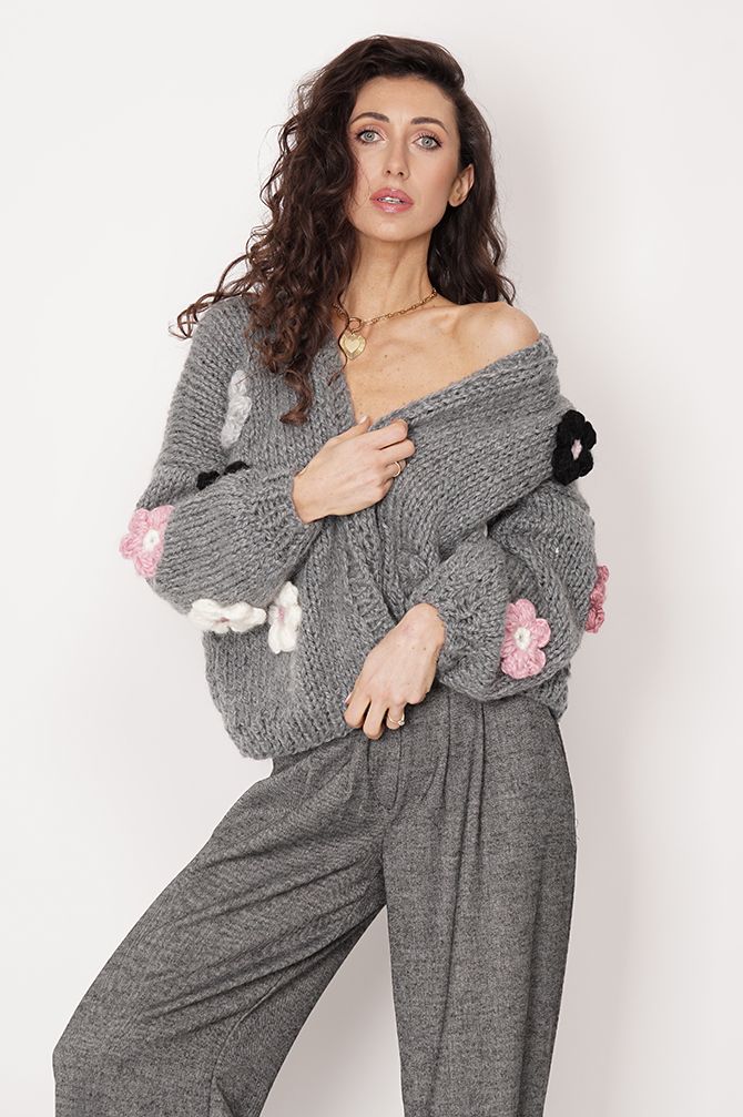 HAND MADE Flower Sweater