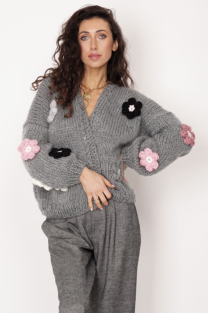 HAND MADE Flower Sweater