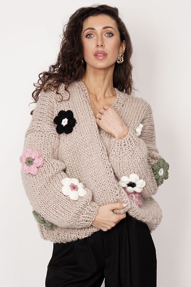 HAND MADE Flower Sweater