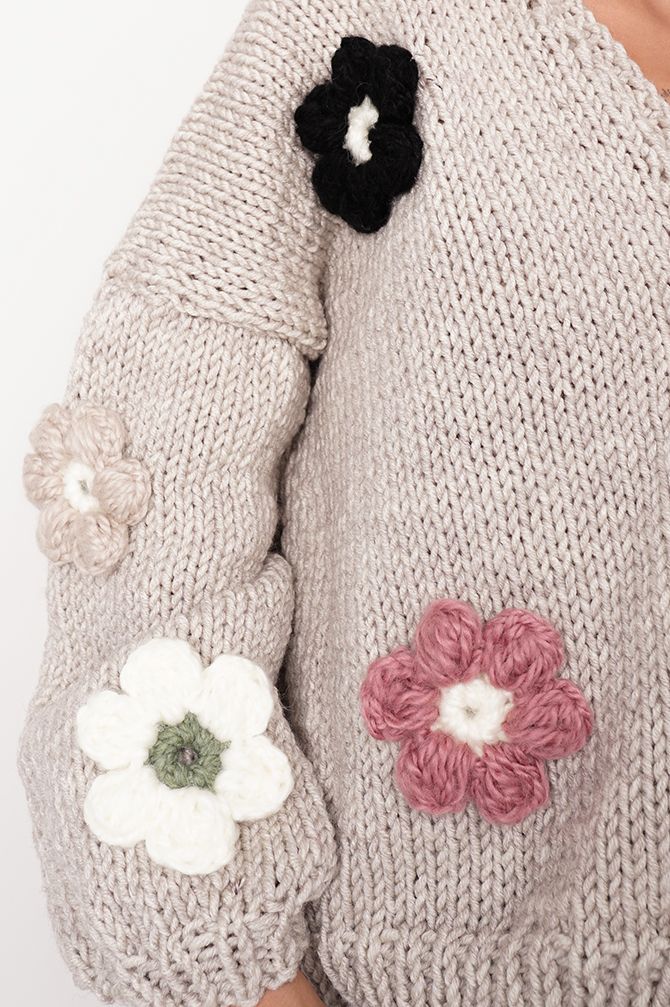 HAND MADE Flower Sweater