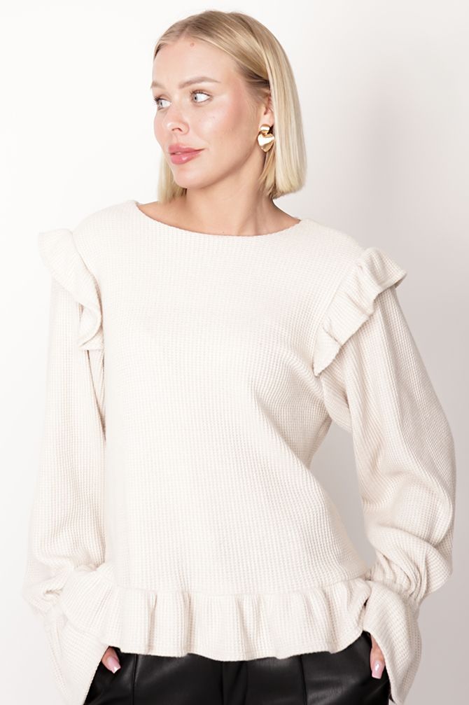 Sweter z falbankami Edith