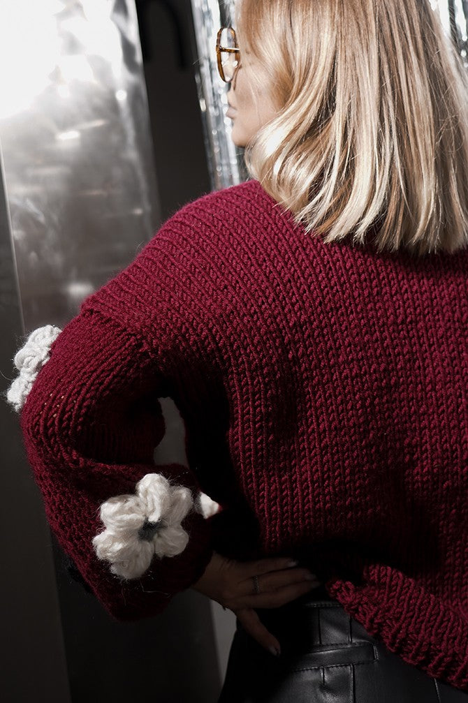 Hand Made Flower Sweater