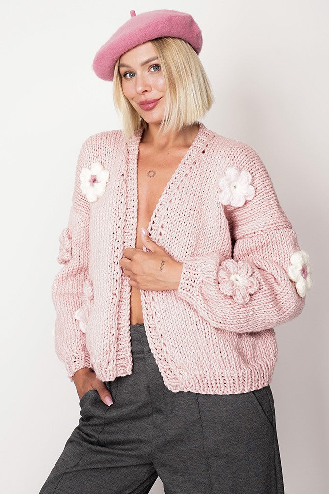 HAND MADE Flower Sweater