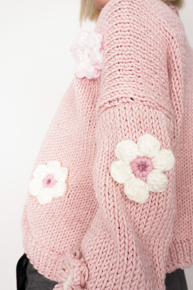 HAND MADE Flower Sweater