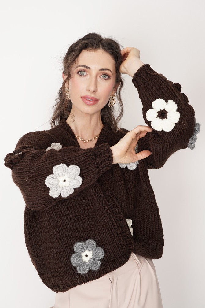HAND MADE Flower Sweater