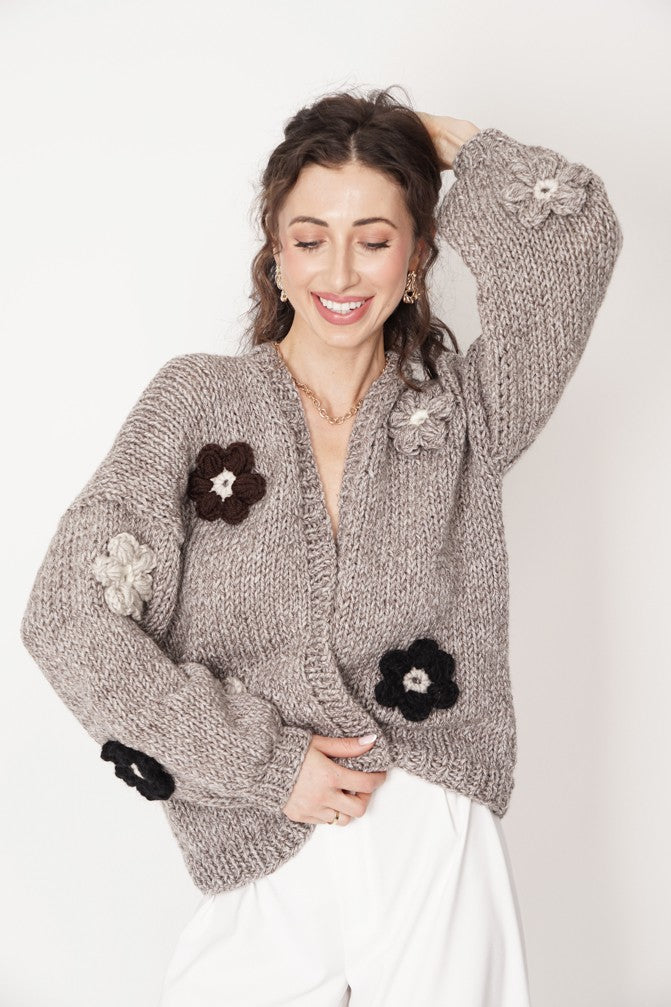 HAND MADE Flower Sweater