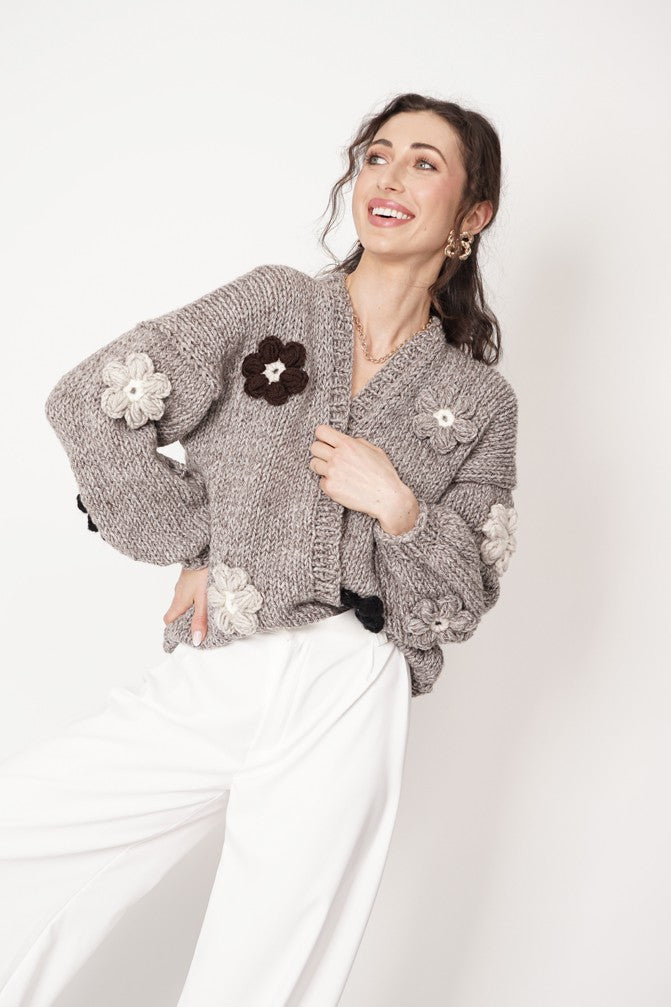 HAND MADE Flower Sweater