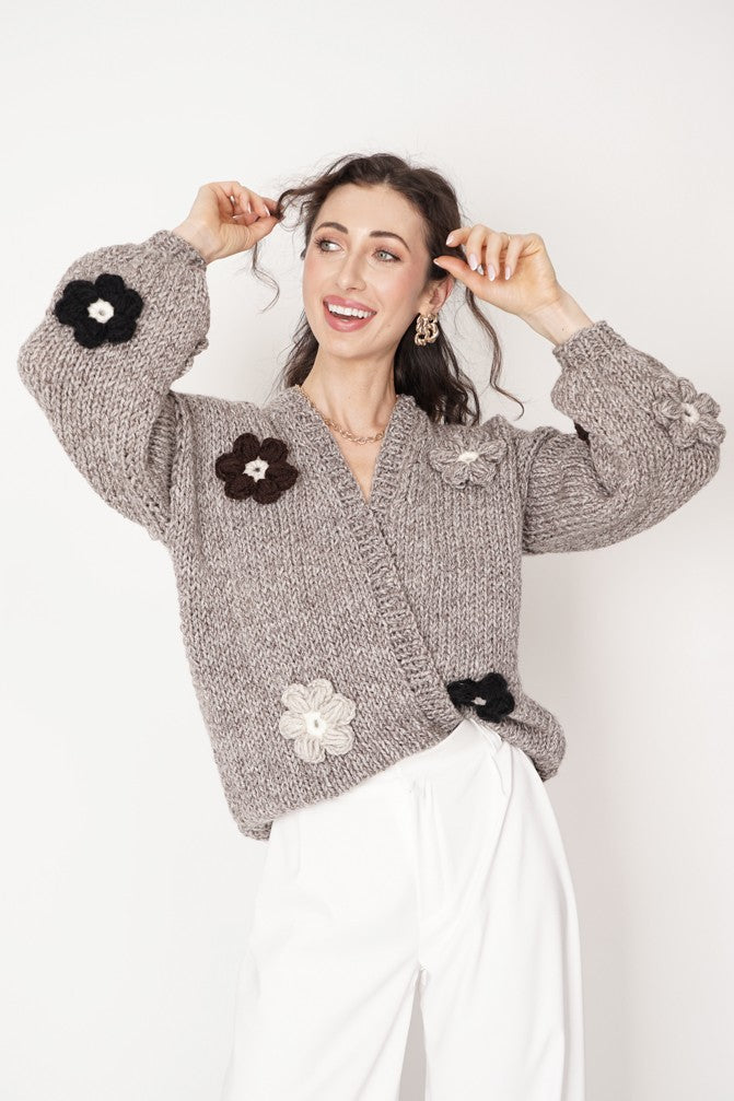 HAND MADE Flower Sweater