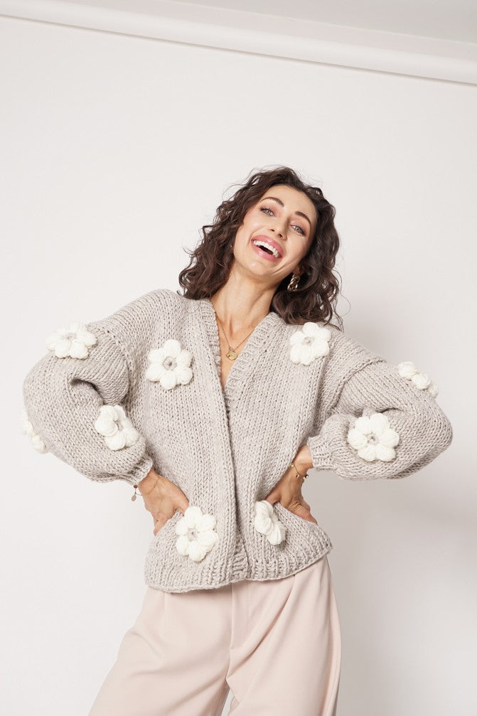 HAND MADE Flower Sweater