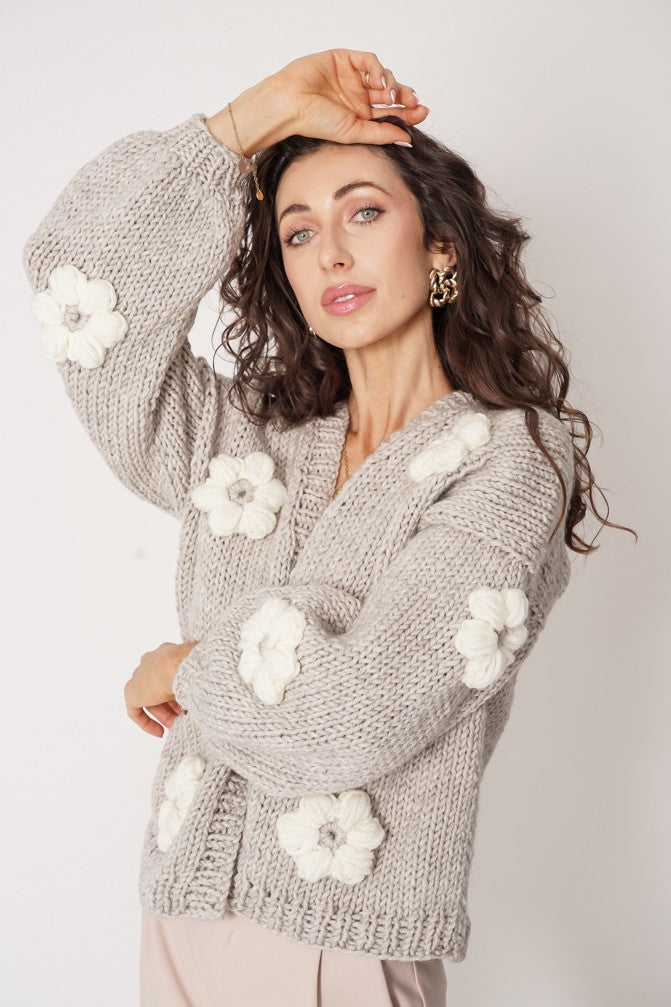 HAND MADE Flower Sweater