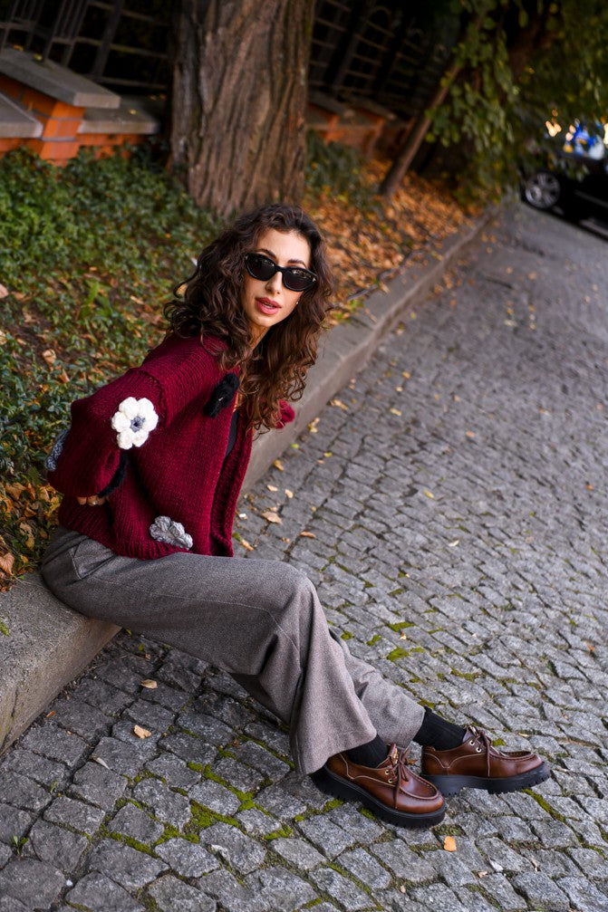 Hand Made Flower Sweater