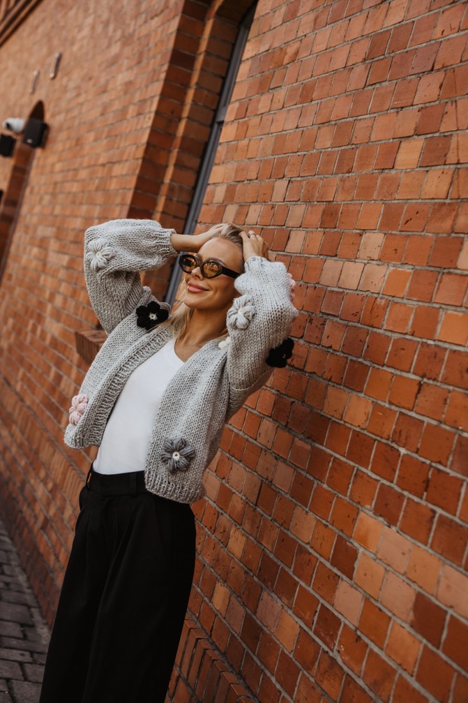 HAND MADE Flower Sweater