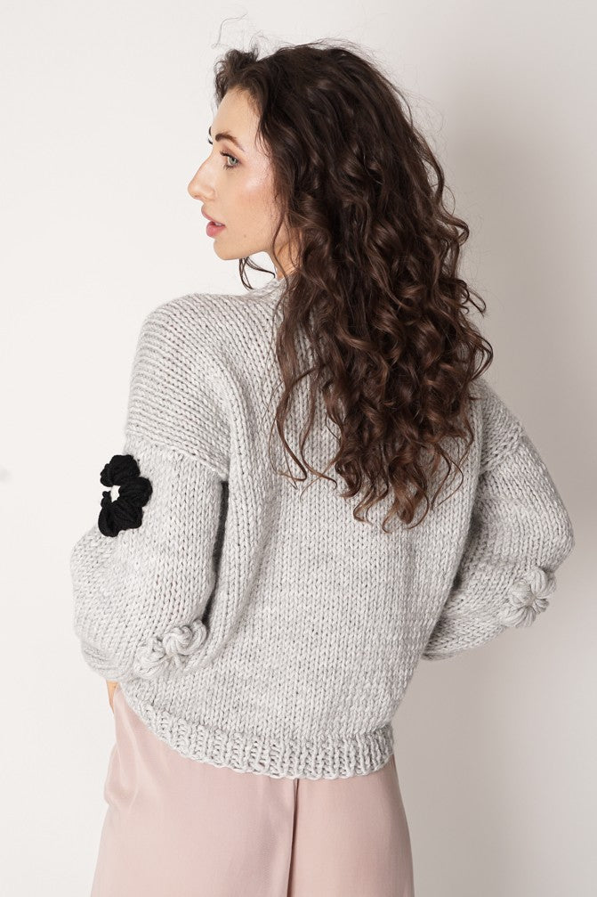 HAND MADE Flower Sweater