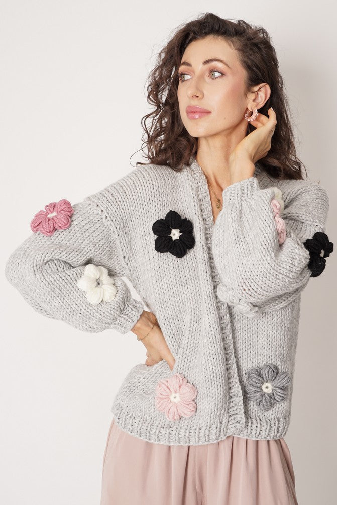 HAND MADE Flower Sweater