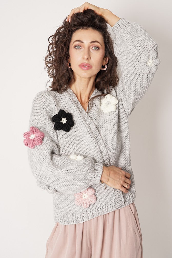 HAND MADE Flower Sweater