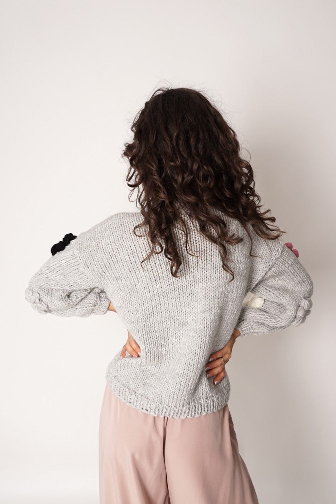 HAND MADE Flower Sweater