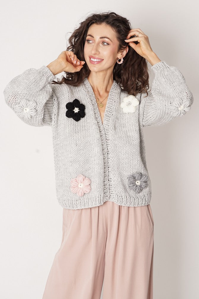 HAND MADE Flower sweater
