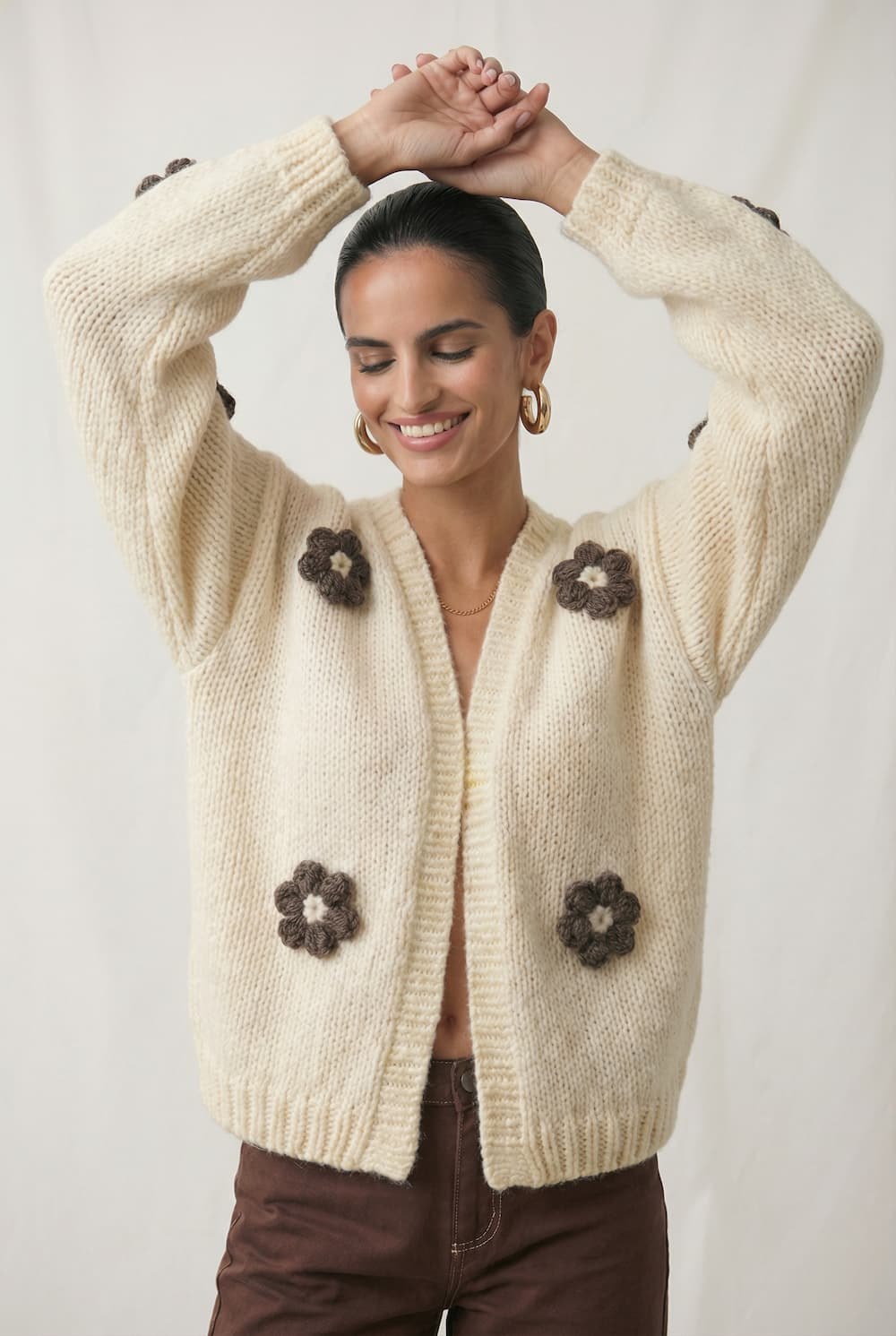 HAND MADE Flower Sweater
