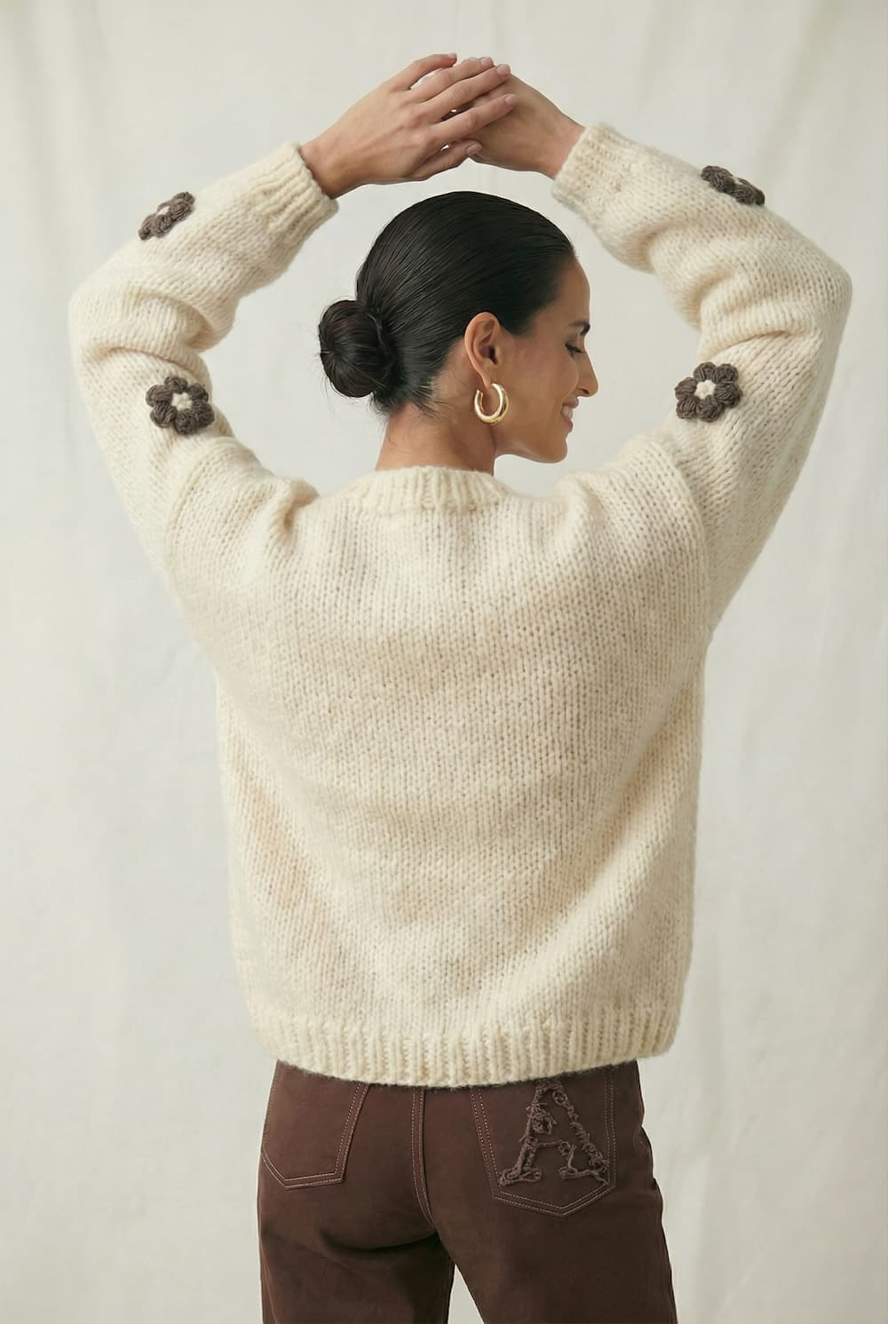 HAND MADE Flower Sweater