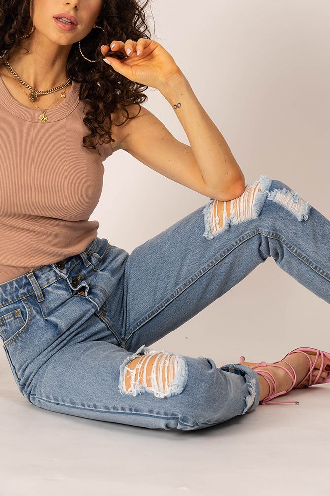 TESS Blue Ripped Jeans