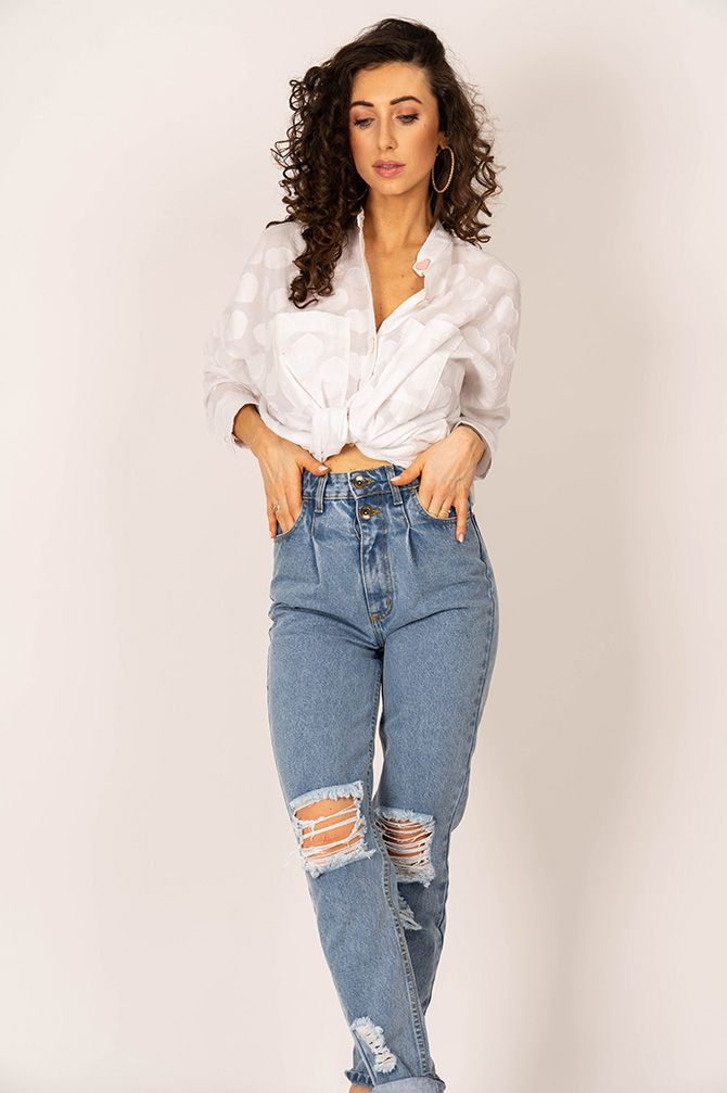 TESS Blue Ripped Jeans