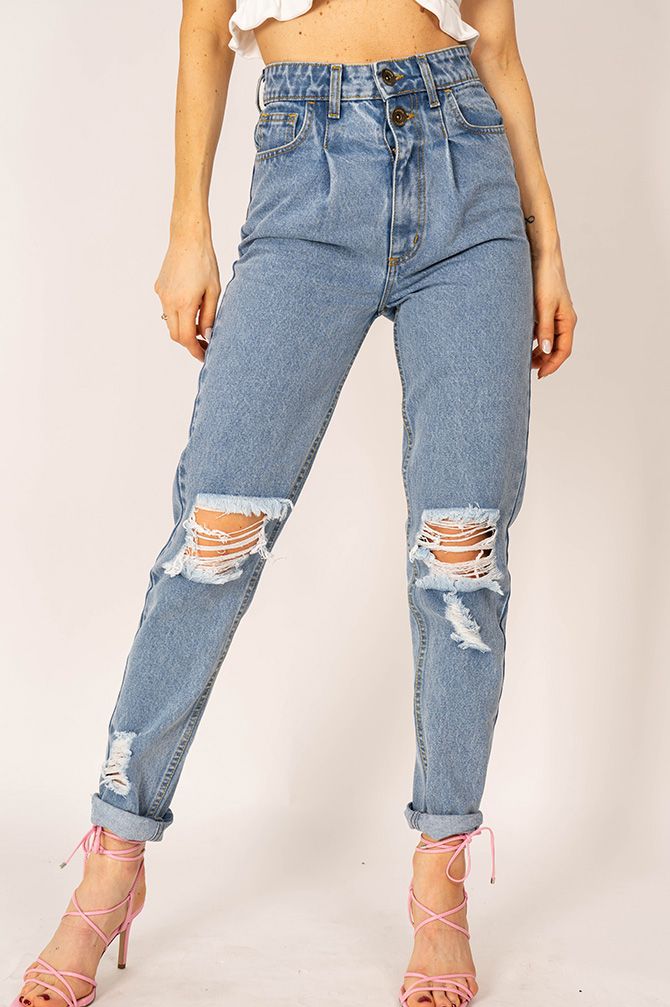 TESS Blue Ripped Jeans